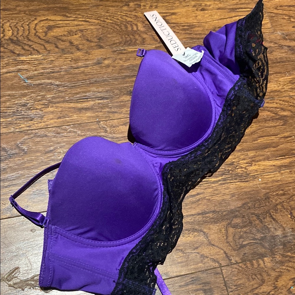Purple and Black Lace Bra 38 C